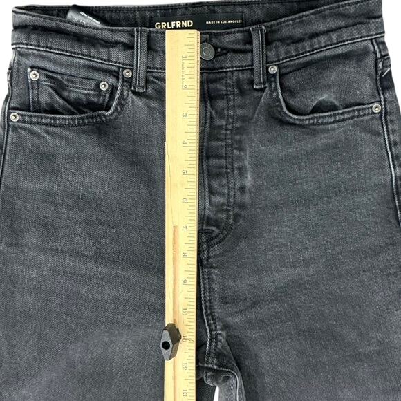 GRLFRND Charcoal Gray Piper High Rise Button Fly Stretch Slim Crop Jeans Size 26 - Picture 4 of 13
